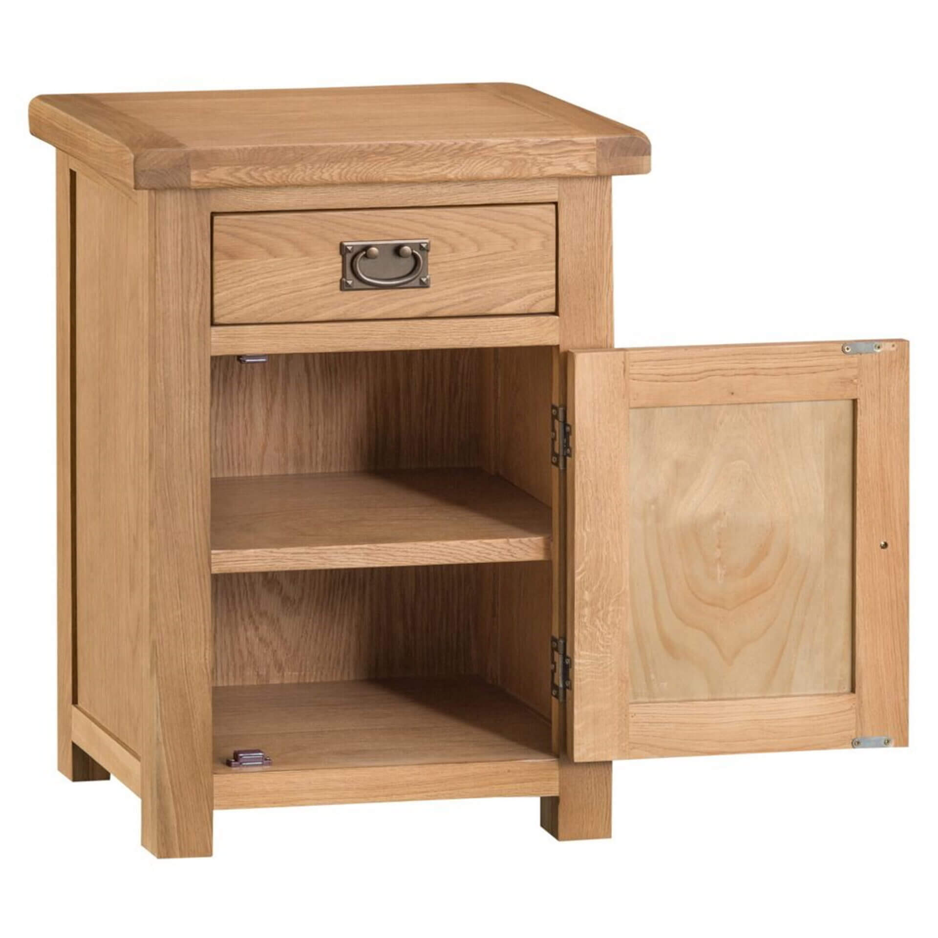 Coburn Oak Small 1 Door Cupboard Pine And Oak   Coburn CO SCUP Open 